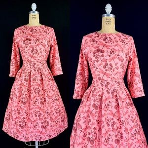 Retro 50's Dragonfly Floral Rockabilly Swing Dress